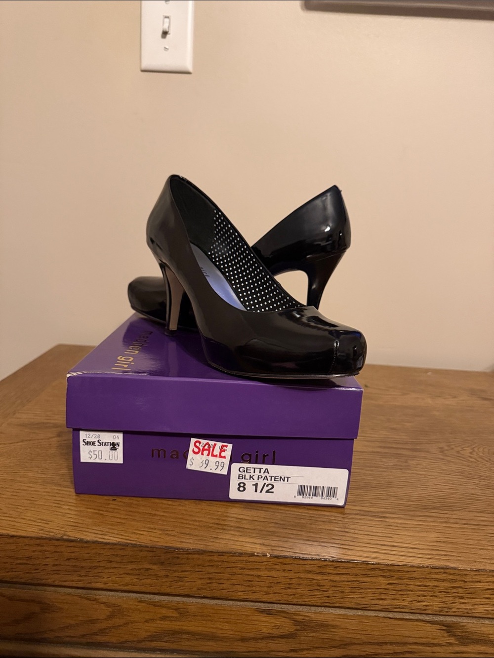 Madden Girl Black Patent Platform High Heels